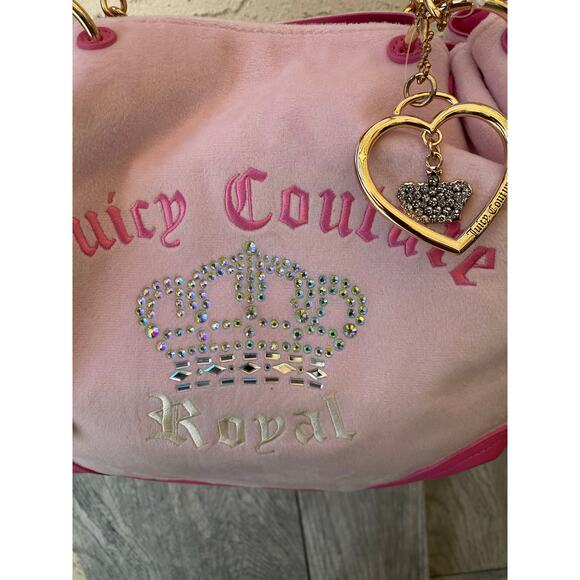 Juicy Couture Juicy Kingdom Pink Velour 3-Piece Embroidered Tote Set - Picture 3 of 13